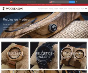 Woodenson.com(Relojes de Madera natural personalizados) Screenshot