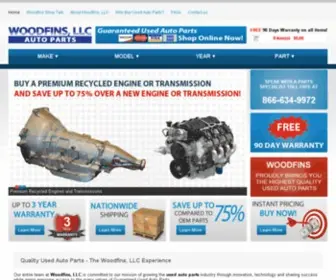 Woodfins.com(Woodfins Guaranteed Used Auto Parts) Screenshot