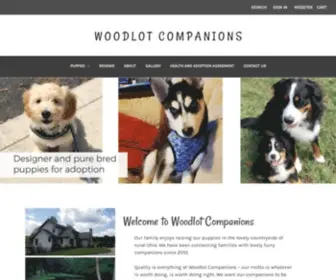 Woodlotcompanions.com(Family-Raised Designer Puppies) Screenshot