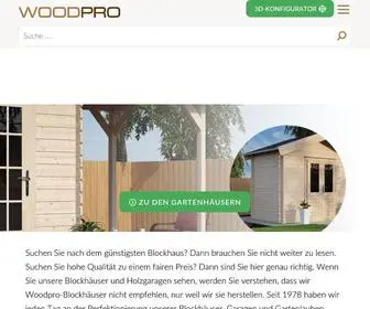 Woodpro.de(Top-Qualität Gartenhäuser, Blockhäuser & Überdachungen) Screenshot