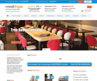 Woodshape.nl(Exclusieve houten tafels op maat online bestellen) Screenshot