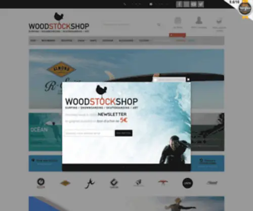 Woodstockshop.com(WoodstockShop Surf Shop en ligne) Screenshot