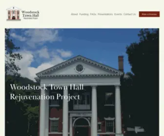 Woodstockthrp.org(Woodstock Town Hall Rejuvenation Project) Screenshot