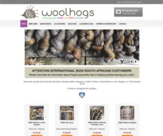 Woolhogs.co.za(Online wool and natural fibres shop) Screenshot