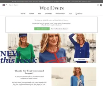 Woolovers.com(Cashmere, Wool and Cotton Knitwear) Screenshot