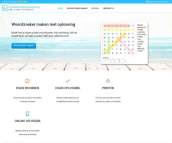 Woordzoekerfabriek.nl(Woordzoeker maken met oplossing) Screenshot