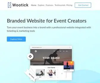 Wootick.com(Branded Website for Event Creators) Screenshot