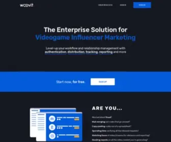 Woovit.com(Enterprise Solution for Video Game Influencer Marketing) Screenshot