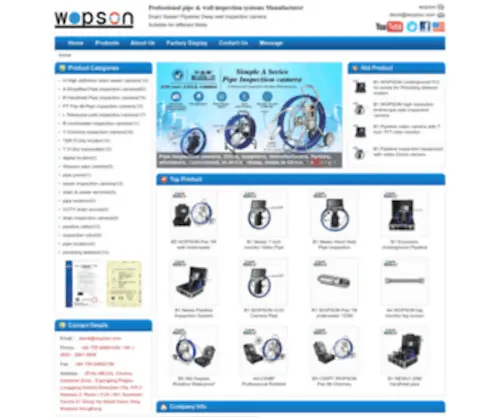 Wopson.com(High quality FH FHD pipe sewer inspection camera from WOPSON INTERNATIONAL (HONGKONG)) Screenshot