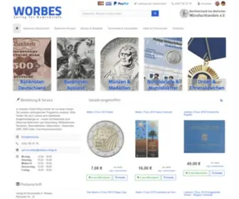 Worbes-Verlag.de(Münzen) Screenshot