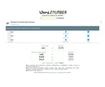 Word2Number.com(Word to phone number conversion) Screenshot