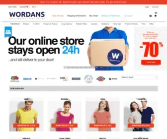 Wordans.ca(Wholesale Clothing and Accessories) Screenshot
