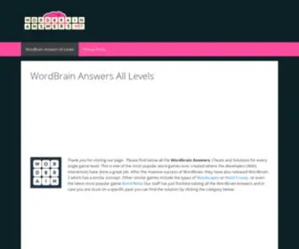Wordbrainanswers.net(WordBrain Answers All Levels) Screenshot