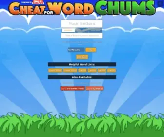 Wordchumscheat.com(Cheats and Answers for Word Chums) Screenshot