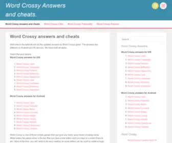 Wordcrossyanswers.com(Word Crossy answers and cheats) Screenshot