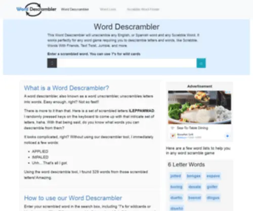 Worddescrambler.net(Worddescrambler) Screenshot