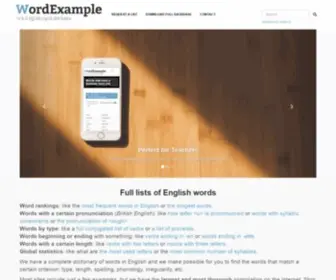 Wordexample.com(Complete lists of English words by category) Screenshot