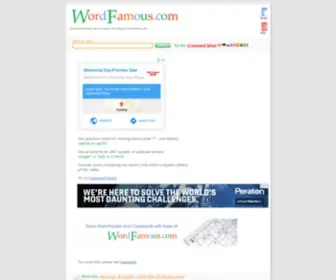 Wordfamous.com(Solve Word Puzzles and Crosswords with Ease at) Screenshot