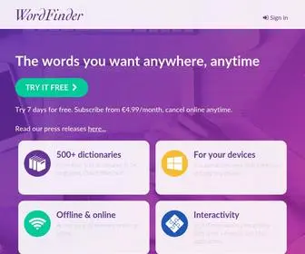 Wordfinder.com(Find the words you want) Screenshot