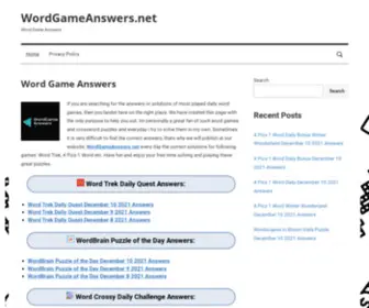 Wordgameanswers.net(Word Game Answers) Screenshot