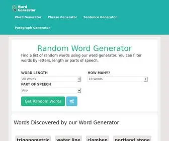 Wordgenerator.info(Random Word Generator) Screenshot