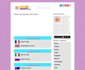 Wordjamanswers.com(Crossword Jam Answers All Levels) Screenshot