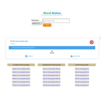 Wordmaker.info(Word maker online) Screenshot