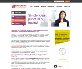 Wordperfect.ie(Translation Services Ireland) Screenshot