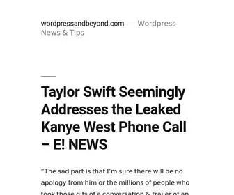 Wordpressandbeyond.com(WordPress News & Tips) Screenshot