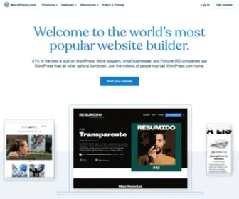 Wordpress.cc(Create a Free Website or Blog) Screenshot