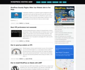 Wordpresshostinggeek.com(Reliable WordPress Web Hosting Review) Screenshot