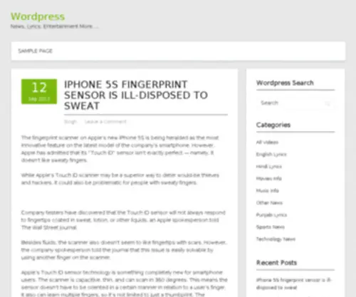 Wordpress.in.net(Wordpress) Screenshot