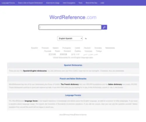 Wordreference.com(Free online dictionaries) Screenshot