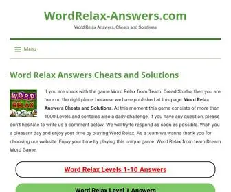 Wordrelax-Answers.com(Word Relax Answers Cheats and Solutions) Screenshot