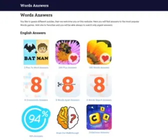 Wordsanswers.info(Answers for Words Games) Screenshot
