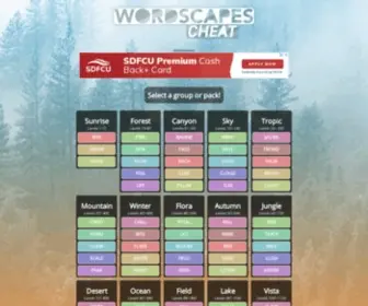 Wordscapescheat.com(Wordscapes Cheat and Answers) Screenshot