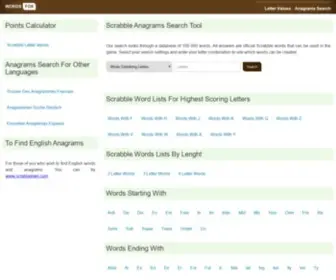 Wordsfox.com(Wordsfox Scrabble Anagrams Search) Screenshot
