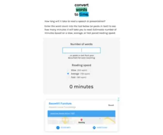 Wordstotime.com(Convert words to time) Screenshot