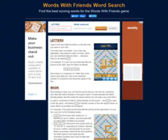 Wordswithfriends.us(Find the best scoring words for the game Words With Friends) Screenshot