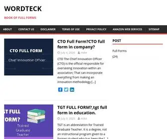 Wordteck.com(Book of full forms) Screenshot