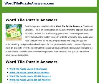 Wordtilepuzzleanswers.com(Word Tile Puzzle Answers) Screenshot