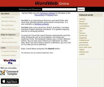 Wordwebonline.com(WordWeb Online Dictionary and Thesaurus) Screenshot