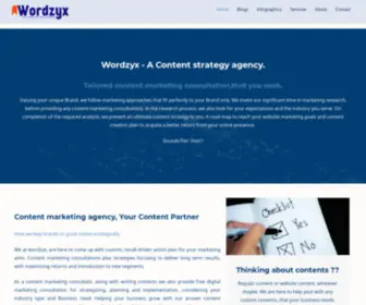 Wordzyx.com(Content Strategy Agency) Screenshot