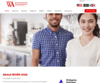 Workasia.com.ph(Recruitment agency POEA) Screenshot