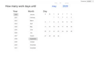 Workdaysuntil.com(How many workdays or weekdays until) Screenshot