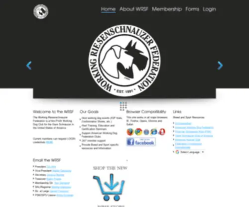 Workingriesenschnauzer.com(The WRSF The Working Riesenschnauzer Federation) Screenshot