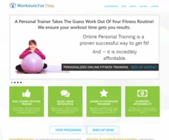 Workoutsforyou.com(Online Personal Fitness Training) Screenshot
