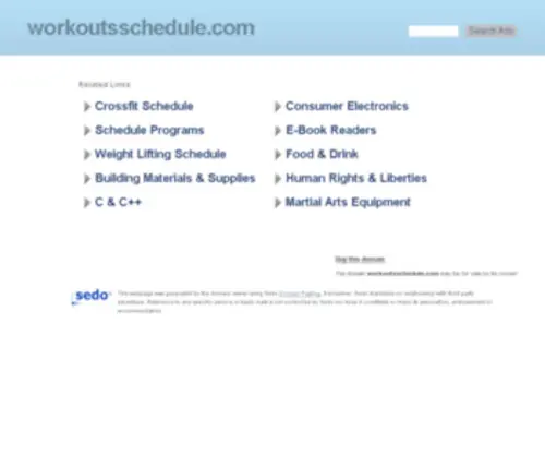Workoutsschedule.com(Workout schedule for men) Screenshot