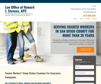 Workpains.com(San Diego Workers Compensation Lawyer) Screenshot