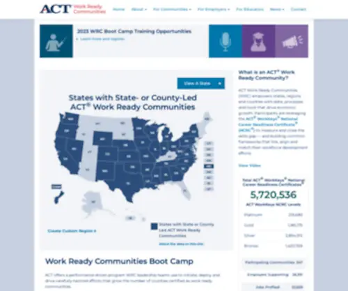 Workreadycommunities.org(ACT Work Ready Communities) Screenshot